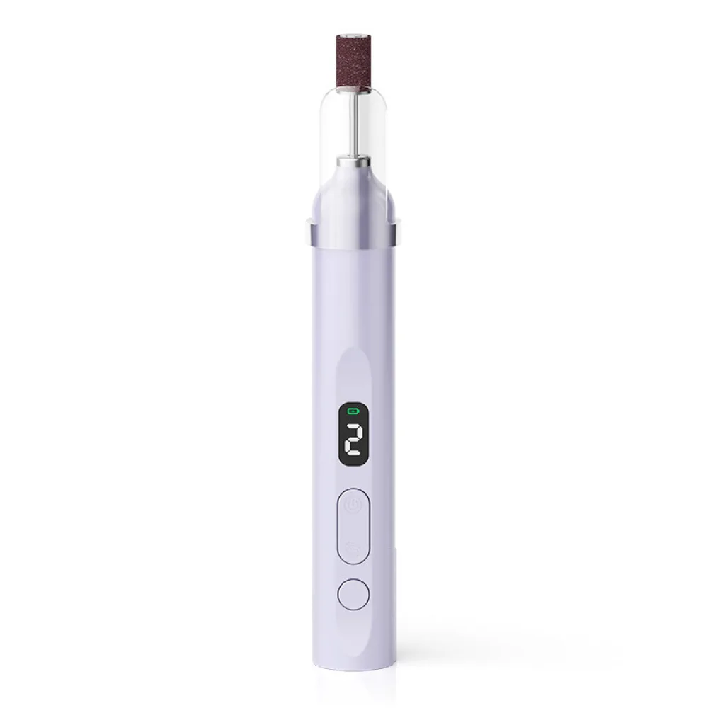 2 In 1 Electric Nail File Machine With Integrated Light Portable Manicure Tool Professional Nail Drill Polishing Accessory