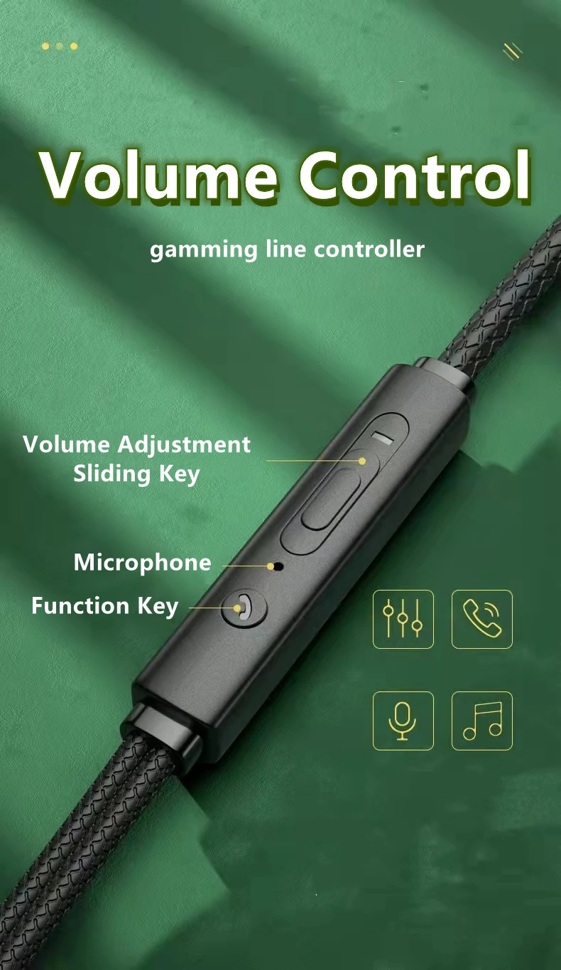 L Jack Magnetic Gamer auricolari cablati Gaming Green Metal HiFi Bass Stereo 3.5mm tipo C auricolari per telefono Computer Mic cuffie