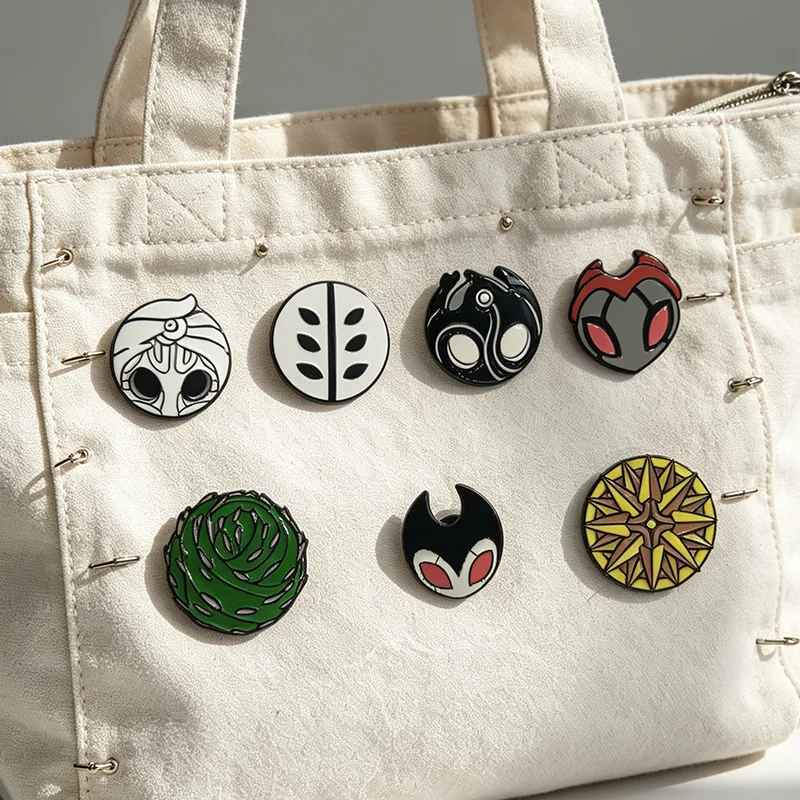 Cartoon Bug Knight Enamel Pins 7Pcs Set Metal Game Badges Cute Insect Lapel Pins for Backpack Jacket Collectible Gamers Gift