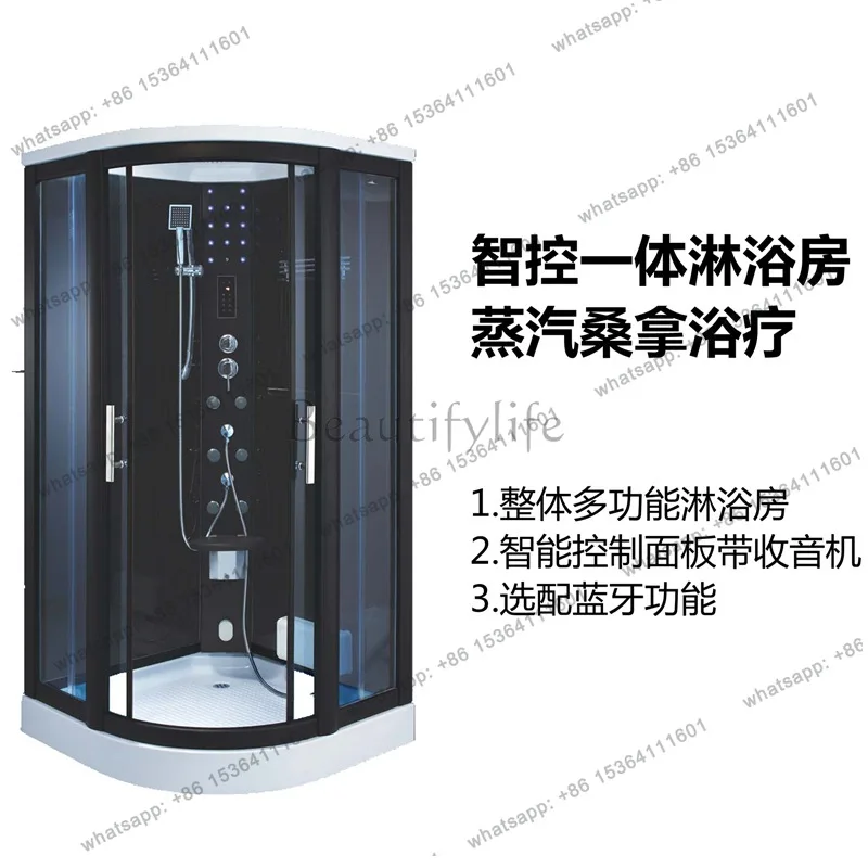 Arc fan swing door overall intelligent luxury steam sauna shower room waterproof wet and dry separation
