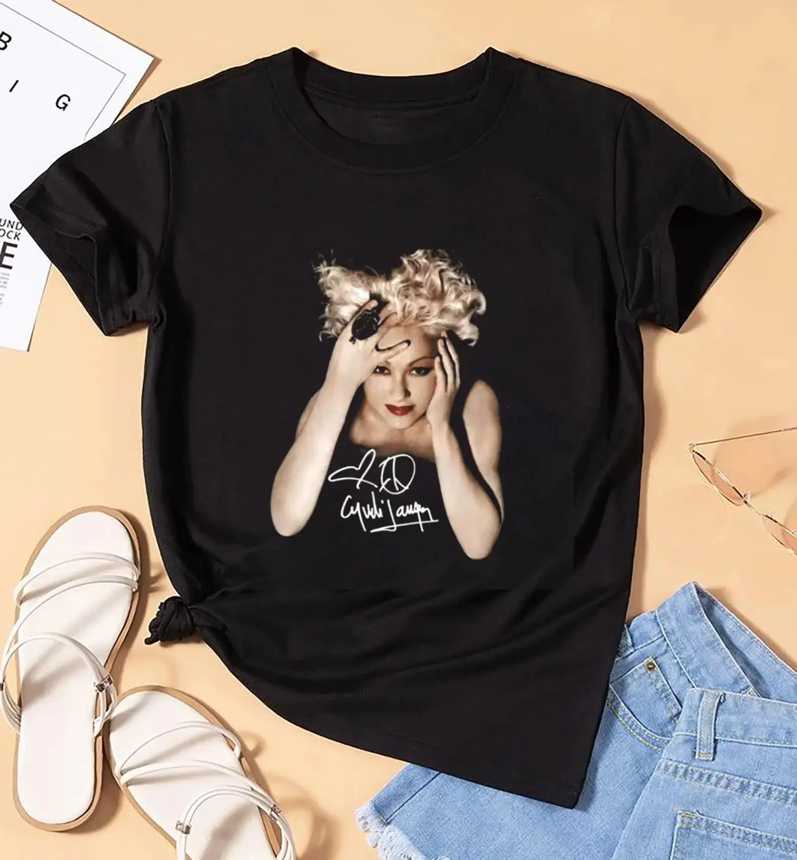 Signature Cyndi Lauper Shirt, Music Legend Gift, Girls Just Wanna Have Fun Shirt, 80s Pop Music Tee, Retro Vintage Shirt