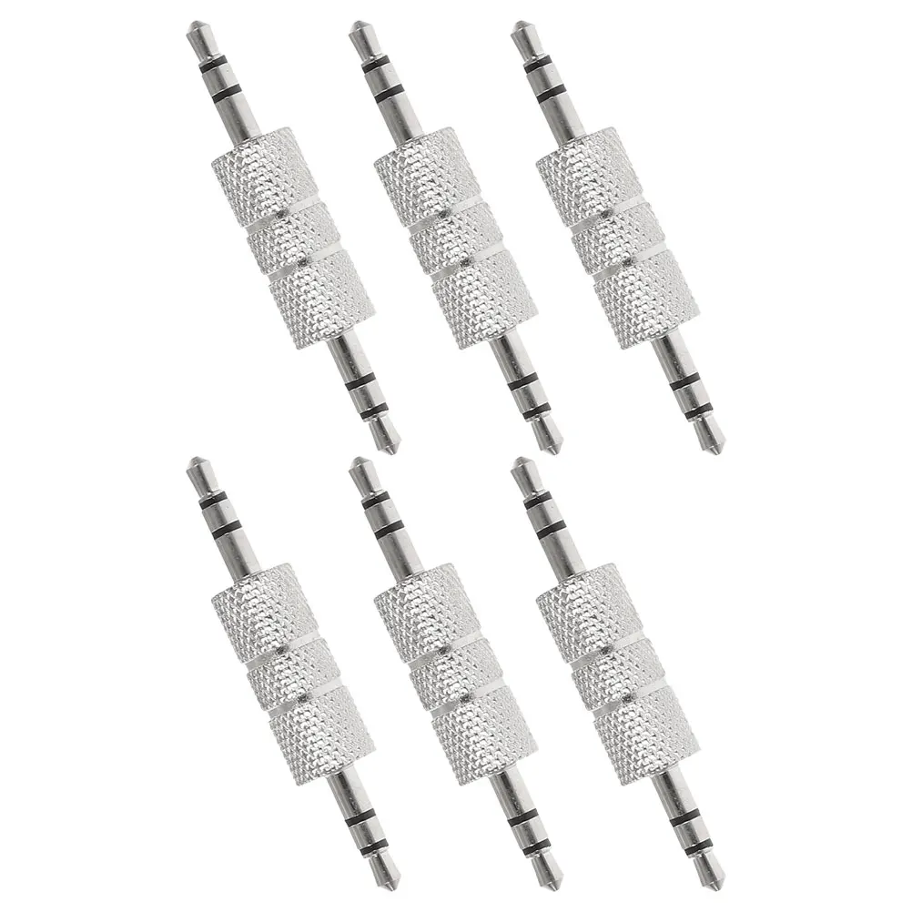 

6pcs 3.5mm Male to Male Audio Jack Connector Zinc Alloy Stereo Adapter for Car Home Audio System Mic Cable Extender