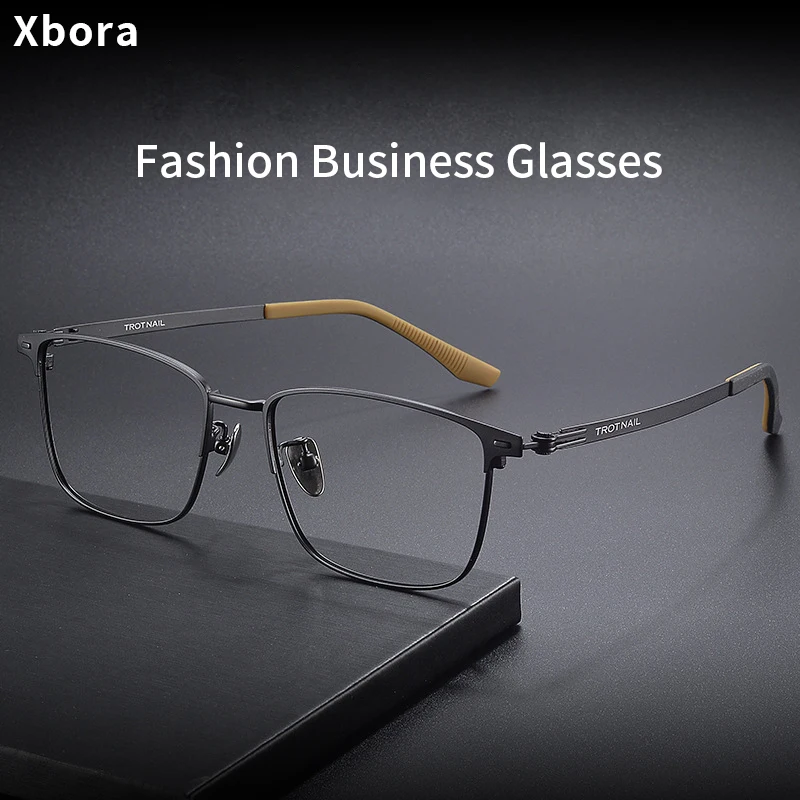 

Xbora Men's new full frame business glasses ultra-light pure titanium myopia optical glasses eyebrow glasses frame 23155