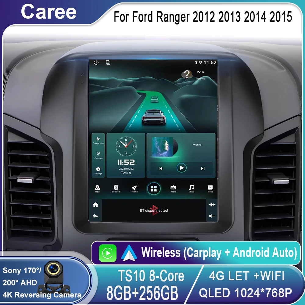 

Android 15 For Ford Ranger 2012 2013 2014 2015 Car Radio Stereo Auto DSP Carplay GPS Navigation Player Video 4G WIFI Lte No 2Din