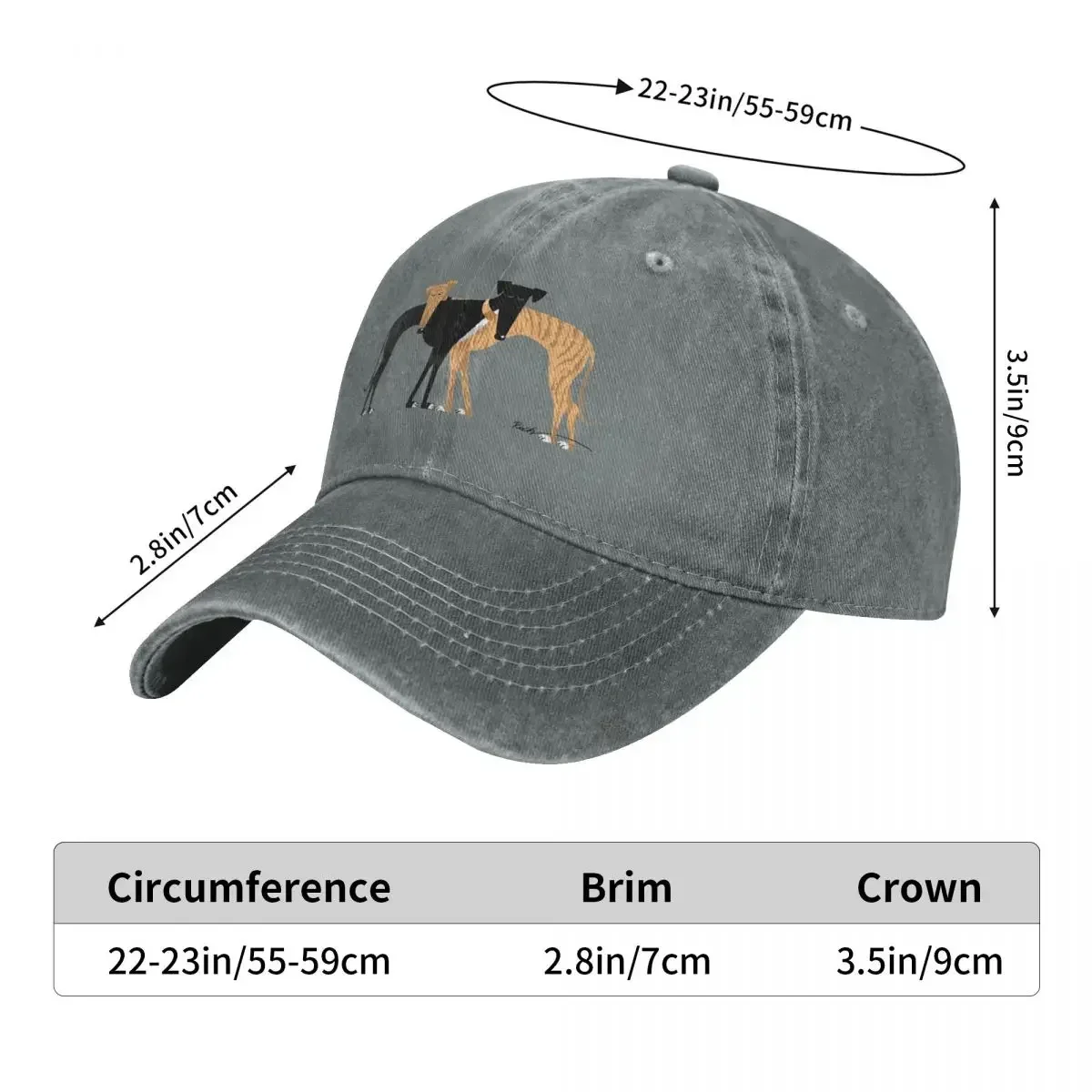 Head Rest Brindle Hound Baseball Caps Snapback Denim Hats Outdoor Adjustable Casquette Sports Baseball Cowboy Hat for Men Women