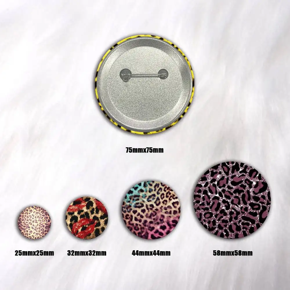 A-Fashion Leopard Ins Anime Round Badges, Brooches, Clothing Accessories, Birthday Gifts, Anime Conventions