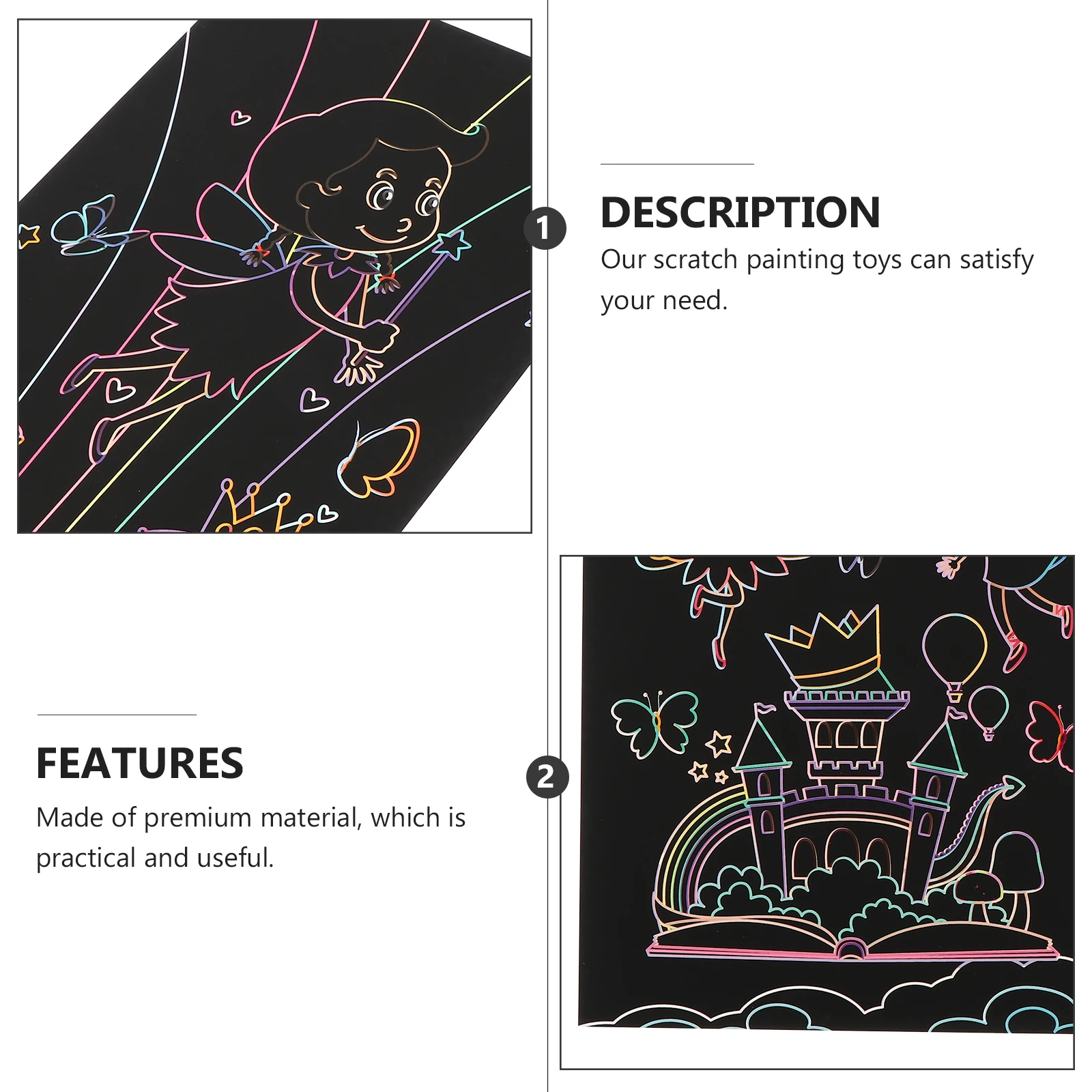 

1 Set Kids Diy Scratch Premium Scratch Cards Creative Drawing Tool For Children Safe Family Activity Church