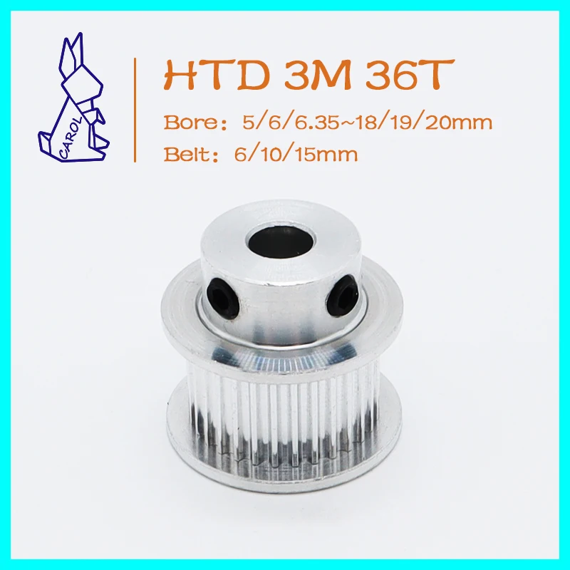 HTD 3M 36Teeth Synchronous Wheels Bore 5/6/7~18/19/20mm For Width 6/10/15mm Belt Pulley 3M Gears 36T HTD3M Pulley Timing Pulley