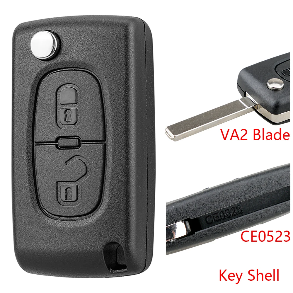 

2-кнопочный откидной чехол для дистанционного брелока для Peugeot 308 207 307 3008 5008 Citroen C2 C3 Picasso C4 Dispatch CE0523 VA2