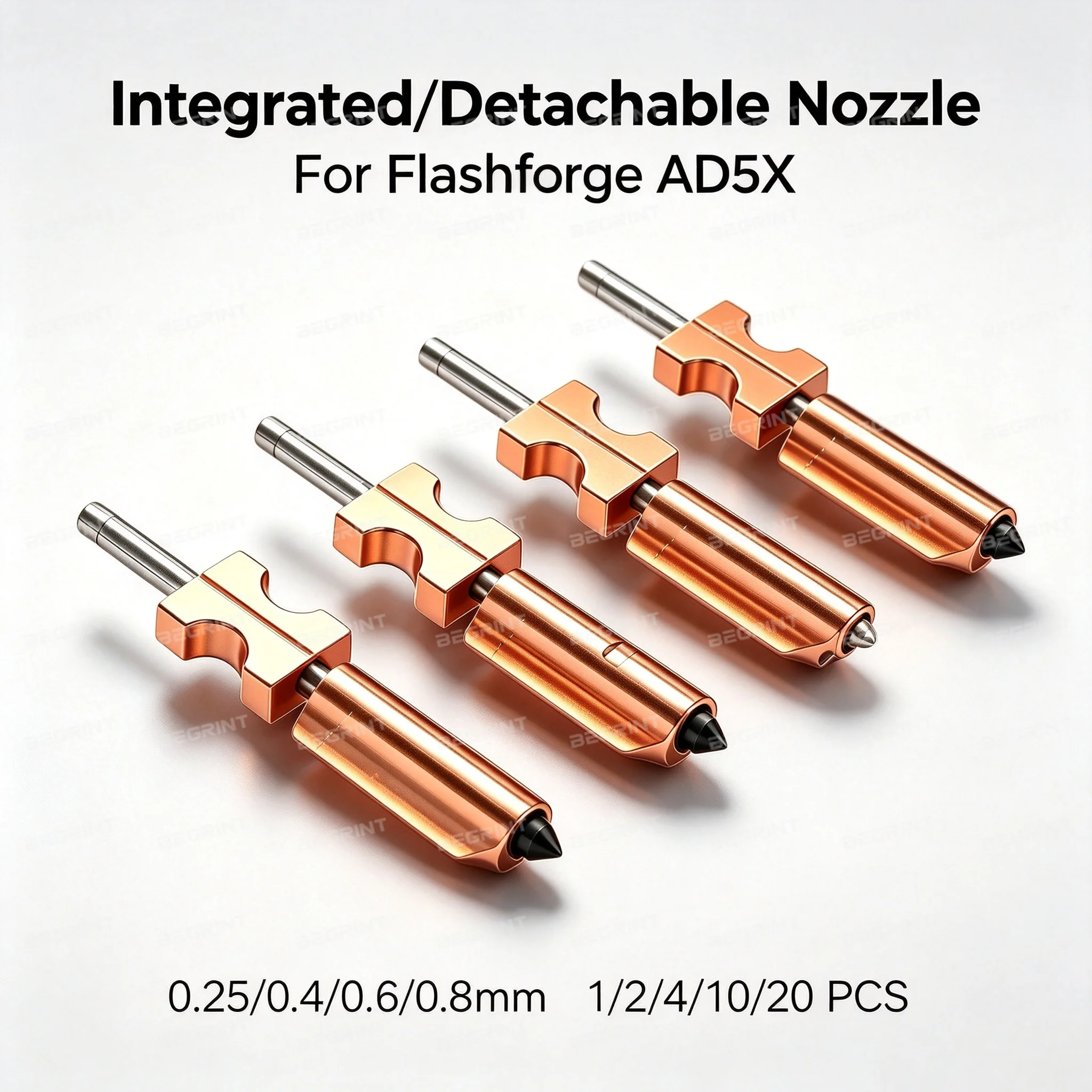 For Flashforge AD5X Integrated Hotend Kit Detachable Hardened/Stainless Steel Nozzle High Flow HotEnd Parts For Flashforge AD5X