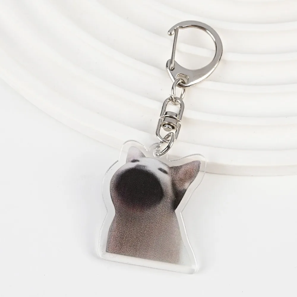 

Gift Kawaii Happy Banana Cat Keychain Resin Cartoon Funny Cat Pendant Key Ring Portable Accessories Mobile Phone Chain Men