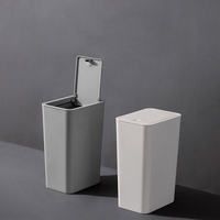 Bathroom  Press Top Lid Trash Can 10L Plastic Cans with Pop-up Lid  Garbage Can for Toilet,Bedroom,Living Room