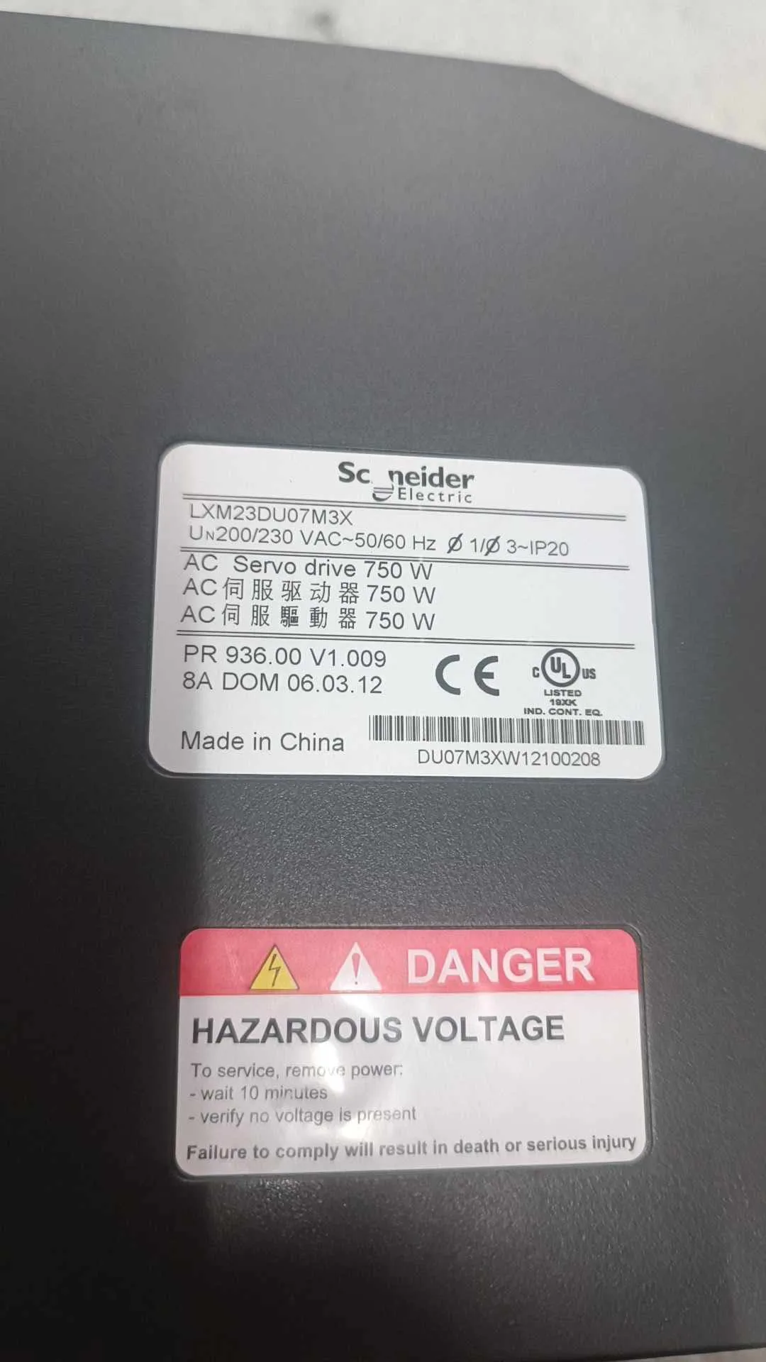 Servo Drive LXM23DU07M3X para Schneider