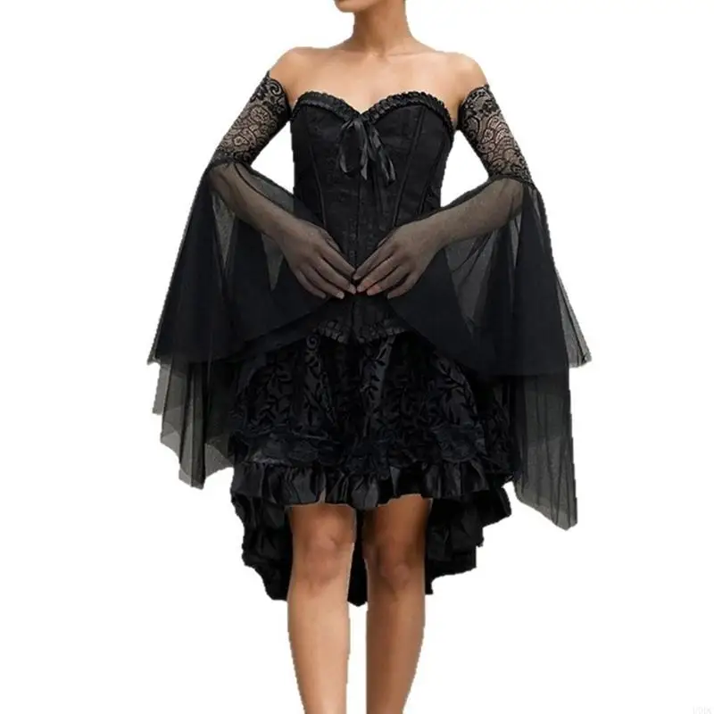 Victorian Flared Arm Lengan Cakupan untuk Pesta Tema Halloween Kostum Gotik Y166