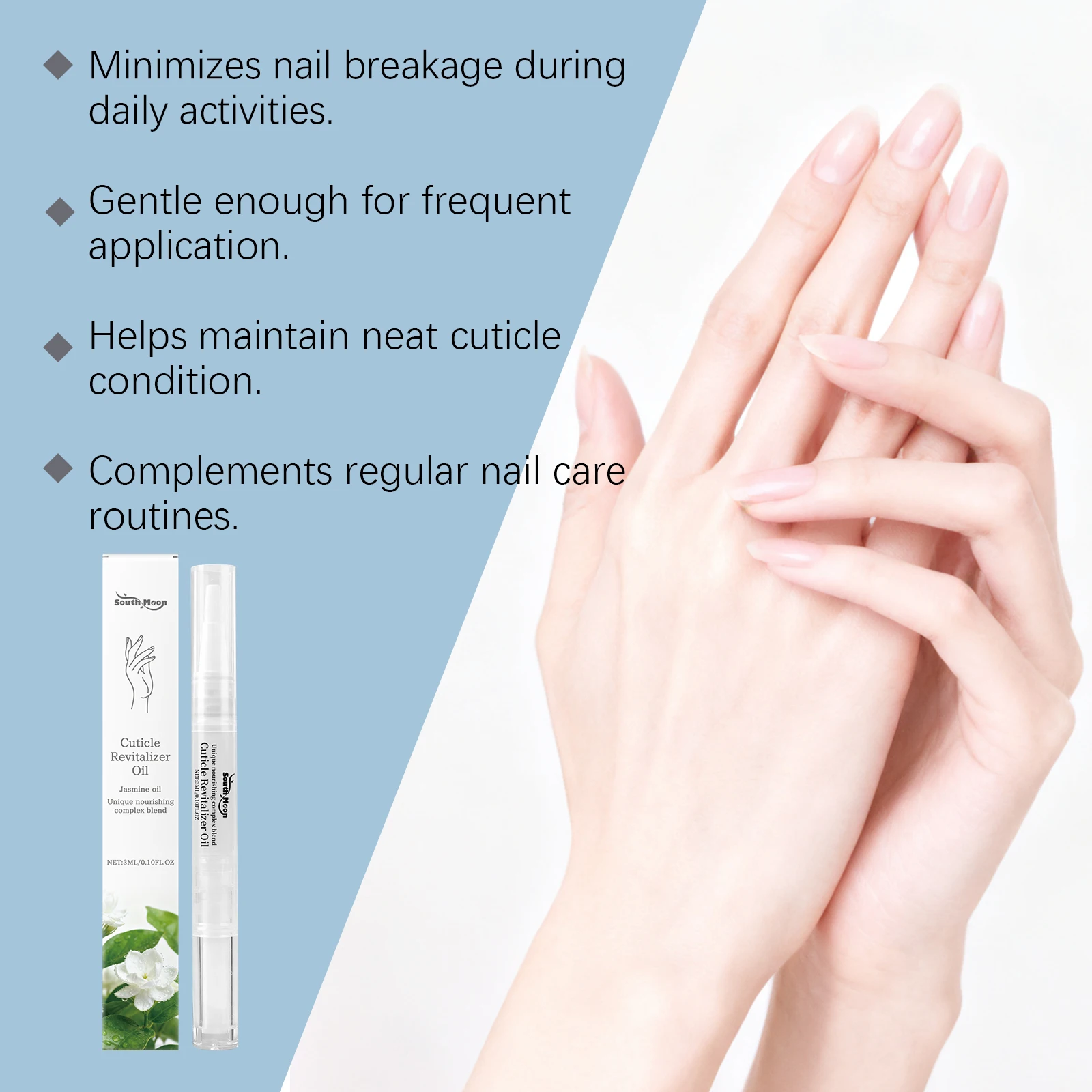 قلم زيت مغذي لطيف للعناية بالأظافر - تطبيق يومي لترطيب الأظافر، والعناية المتخصصة لسطح الأظافر الناعم