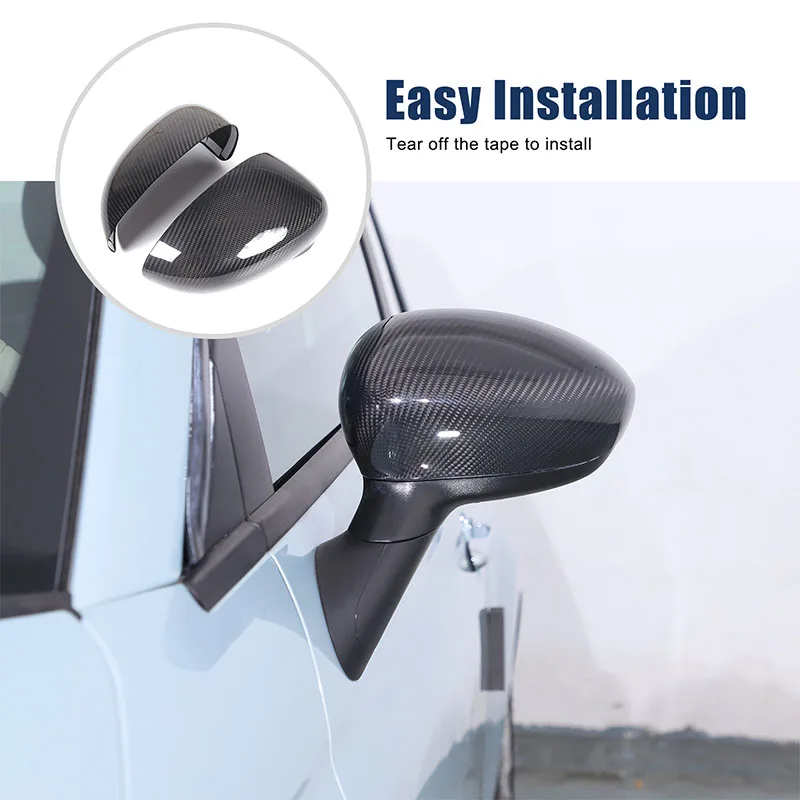 

For 2010+ Fiat 500 exterior mirror cover Car exterior mirror protective cover Protective accessories True carbon fiber 2pcs (red