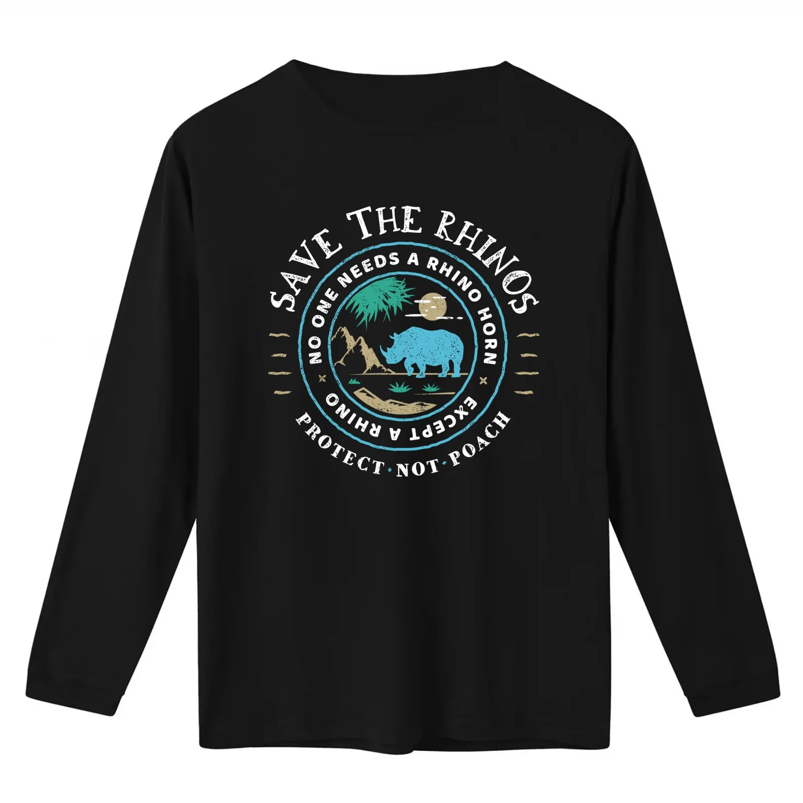 Save The Rhinos - No One Needs a Rhino Horn Except A Rhino T-Shirt Summer Casual Cotton Tee Oversized Streetwear Tops