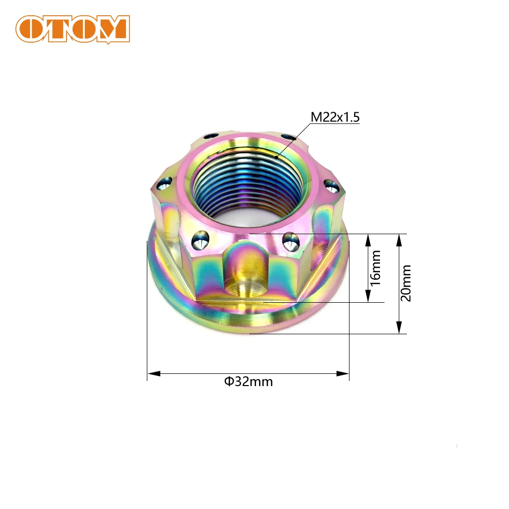 OTOM Motorcycle Rear Wheel Axle Nut Motocross Drit Bike Titanium Alloy Screw Bolt For KAWASAKI HONDA CRF250 CRF450 KX250F KX450F