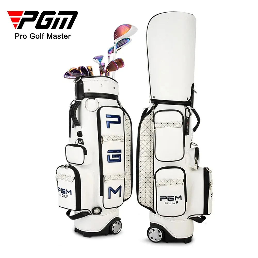 

Pgm Retractable Golf Aviation Bag Professional Clubs Bag Durable High Capacity PU Waterproof Travel Package With Wheels QB036