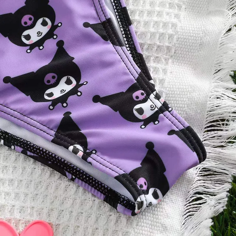 Hello Kitty Bikinis Set Sanrio Kawaii Anime Kuromi Swimsuit Y2k Soft Side Strappy Panties Sexy Summer Beach Bikini Women Gift