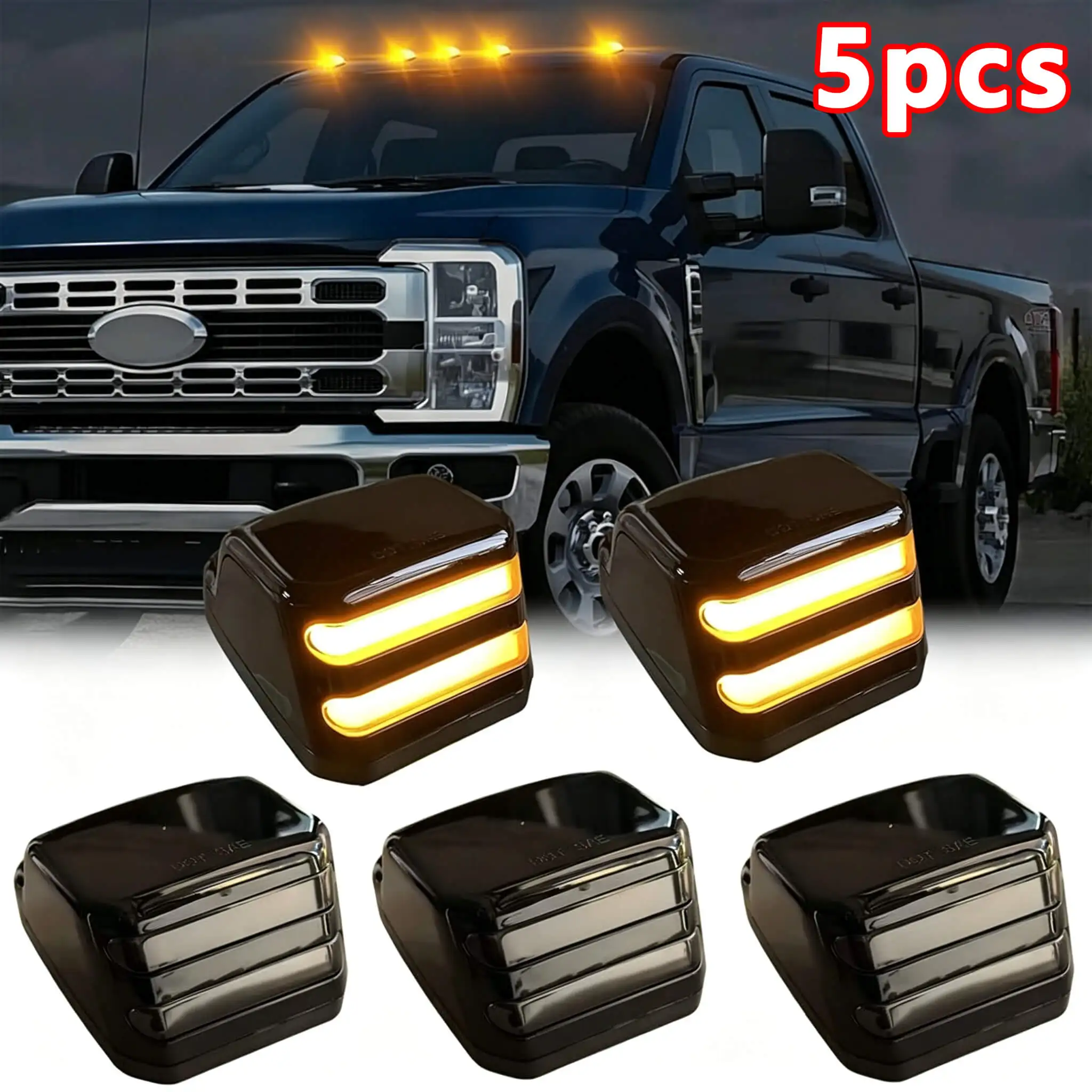 5x-led-cab-roof-light-running-lights-kit-for-2017-2024-ford-f250-f350-f450-f550-super-duty-amber-car-signal-lamp-head-light