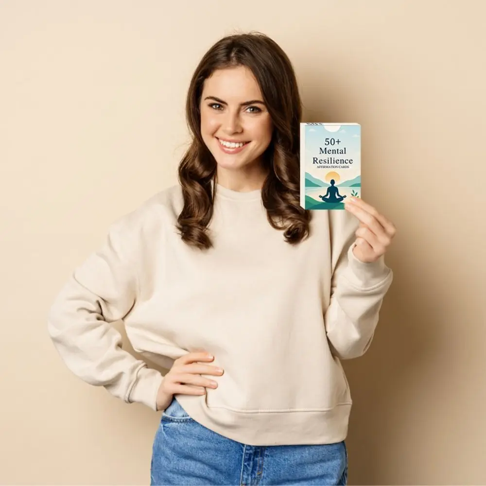 Résilience mentale 50+ carte d'affirmation cartes de méditation de confiance de gratitude soulagement de l'anxiété soulagement du stress cartes de pleine conscience