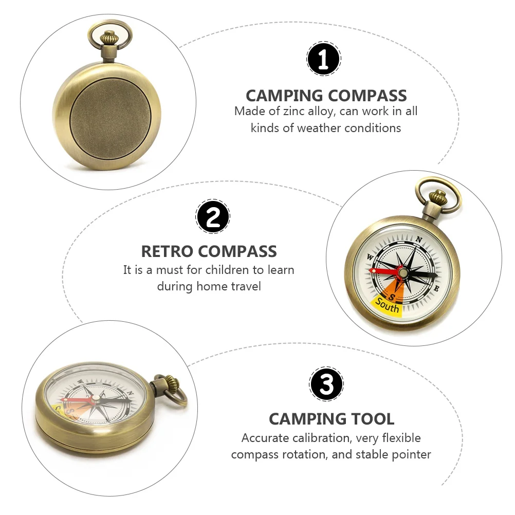 

Compass Hiking for Survival Pocket Watch Camping Orienteering Acrylic Outdoor Travel
