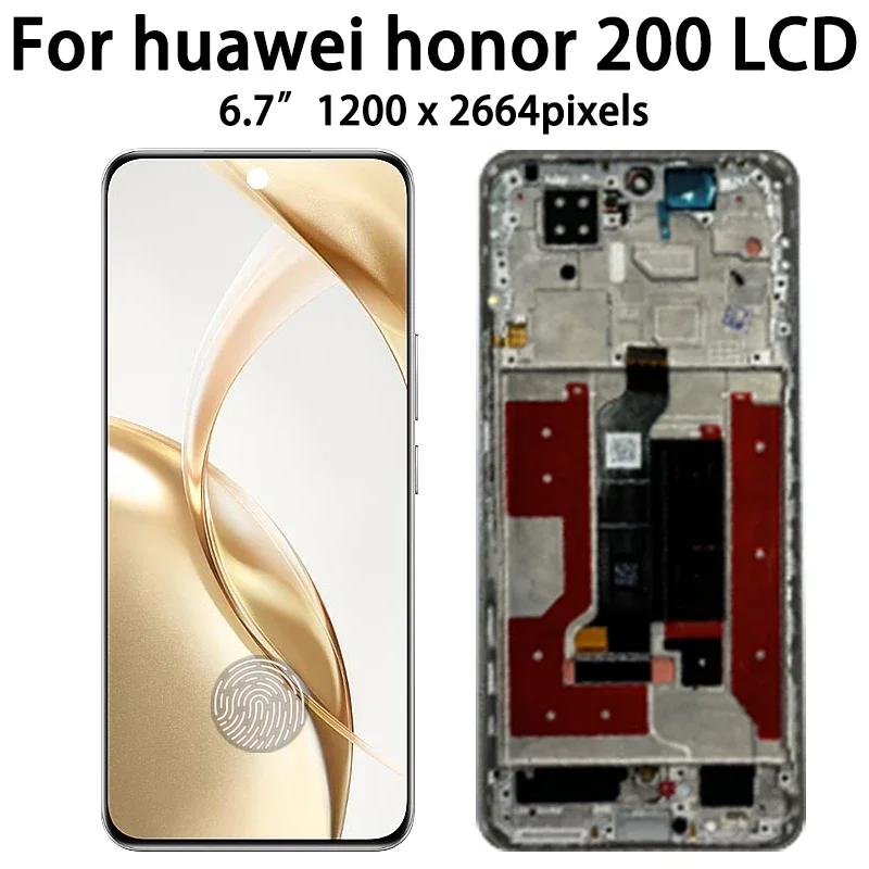 6.7\'\'ELI-AN00 AMOLED LCD For Huawei Honor 200 LCD Display Screen Touch Panel Digitizer For Huawei Honor200 Replacement Parts