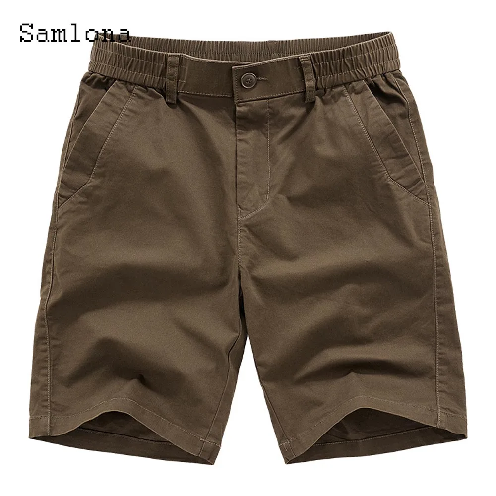 

2025 мужские базовые хлопковые шорты с карманами-стойкой, новые летние повседневные спортивные пляжные шорты для бега на открытом воздухе, мужские шорты для бега, кофейно-синие