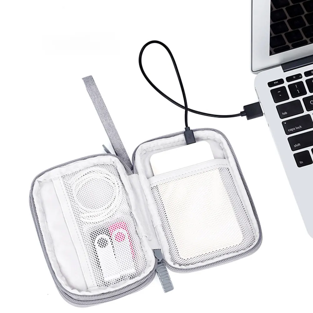 

1pc Data Cable Headphone Storage Bag Organizer Travel Case Compact Lightweight Durable Business Trip Vacation Home Use