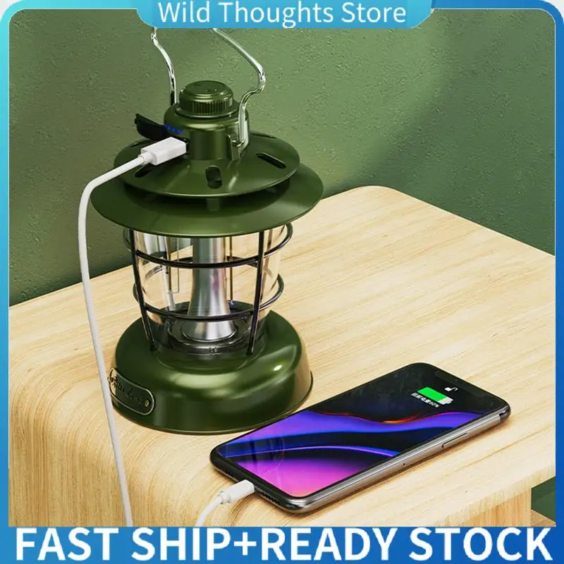 

Retro Lantern Outdoor Multi-Function Camping Tent Light Smart USB Charging Portable Lantern Home Camping Light-[Qahk]