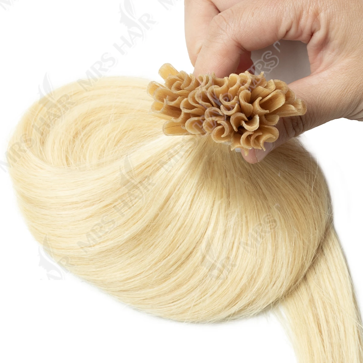 Estensioni dei capelli Fusion con punta a U Estensioni dei capelli umani reali naturali biondi Capsule per capelli alla cheratina lunghe 1,5 cm 50 pezzi / pacco