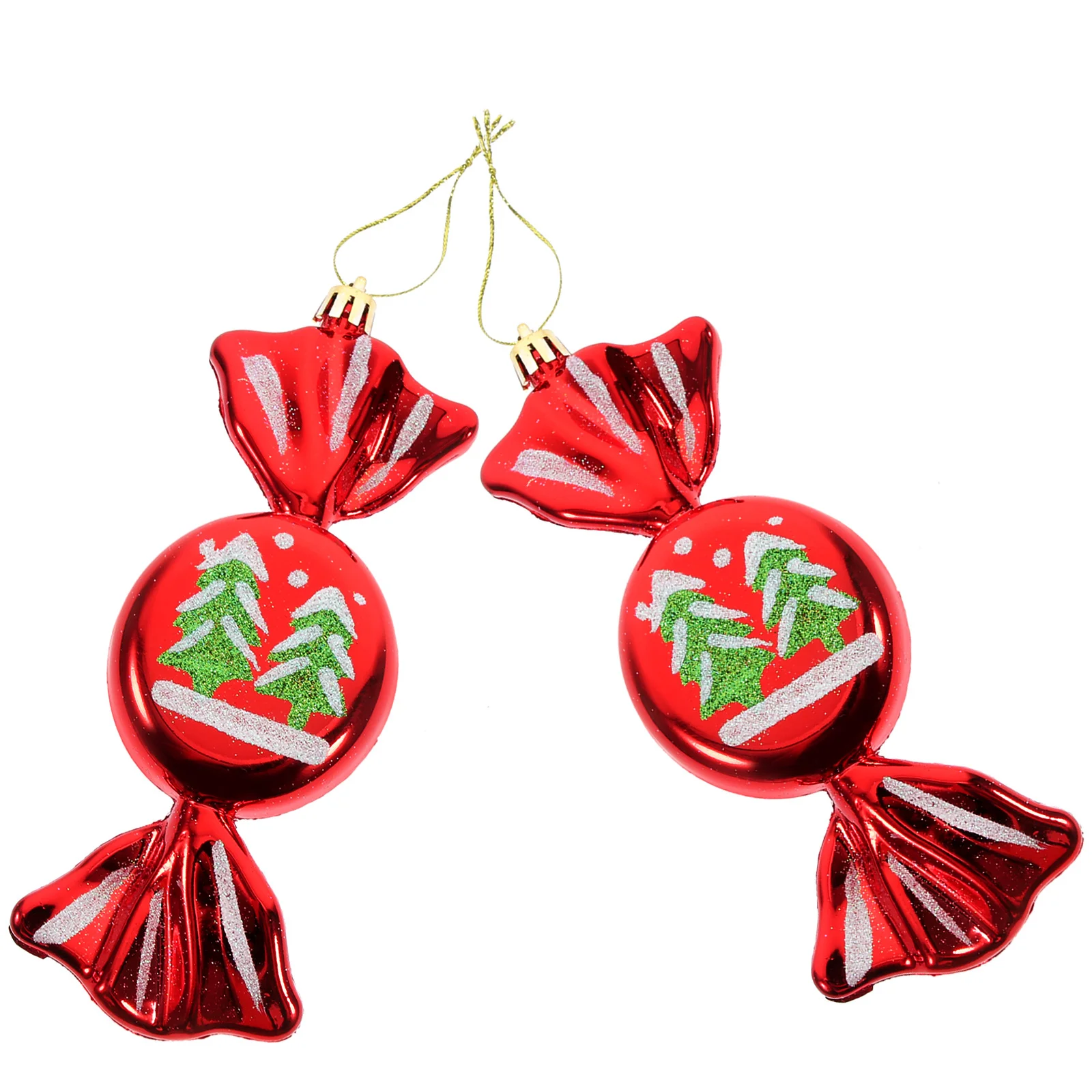 

2Pcs Candy Christmas Ornaments Hanging Decor for Tree Mantel Xmas Pendant Lightweight Colorful Holiday Home Decoration Supplies
