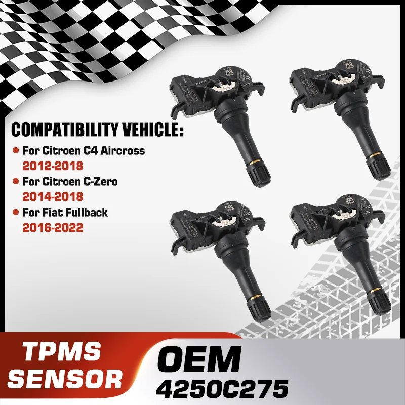

4250C275 For Citroen C4 Aircross 2012-2018 Citroen C-Zero 2014-2018 Fiat Fullback 2016-2022 Car Tire Pressure Sensor TPMS 433MHZ