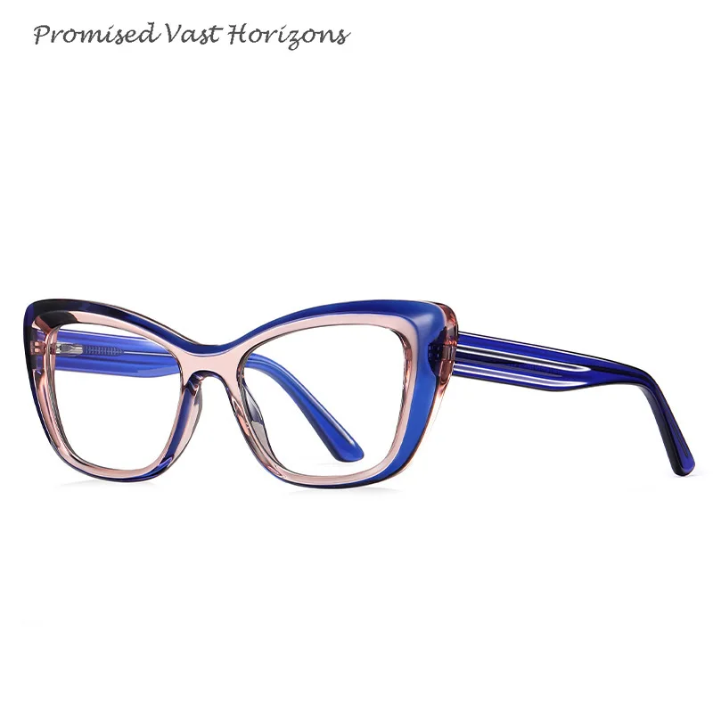 Commuting Anti Blue Light Women's Spray Line Plastic Plano Lens TR Woman Slingshot Hot Hot British Fashion Myopia Eyeglass Frame