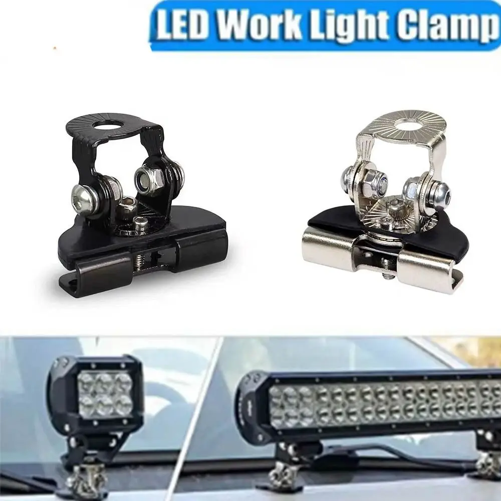 

2Pcs Adjustable Pillar Car Hood Light Bar Bracket Safety Cushioning Bar Clamp LED Light Mounting Holder Base Mounting Stand