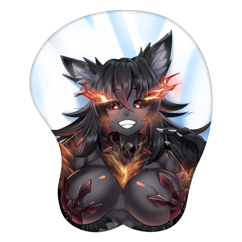 

3D Mouse Pad Monster Girl Hellhound Anime Furry Wrist Rest Desk MousePad Mat Gamer Accessory