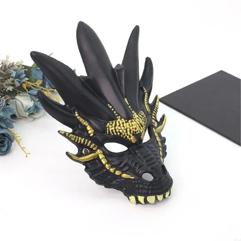 831a Dragon Head Masque complet Masque Halloween Dragon Head Cosplay Mask For Men Women