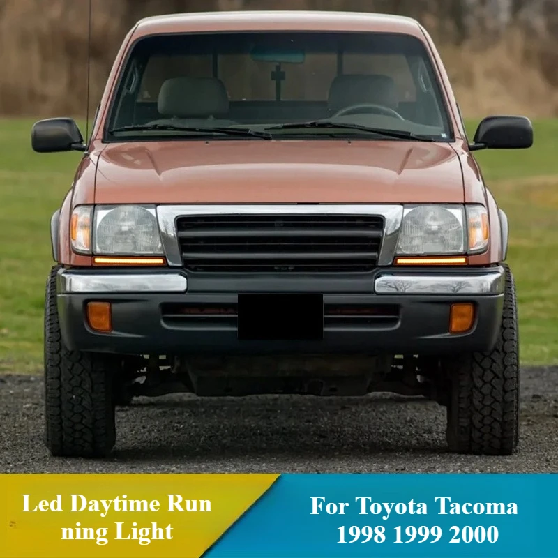 لتويوتا تاكوما 1998 1999 2000 Led النهار تشغيل ضوء الضباب مصباح المصباح شرائط الزخرفية الأبيض DRL ديناميكية بدوره إشارة #3