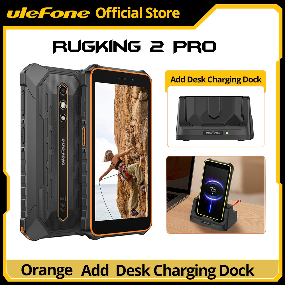 【Wereldpremière】Ulefone RugKing 2 Pro AI robuuste telefoon Android 15 4G 128GB ROM waterdichte smartphone NFC 5,45" 4G Global 4550mAh