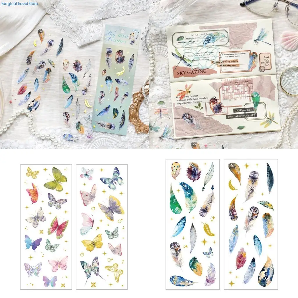 N2UB Glittering Decorative Sticker Aesthetic Sticker for Scrapbooking Notebook Journal Phone Case Laptop Children Sticker