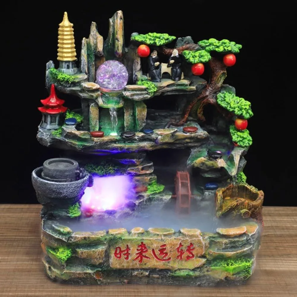 When the time comes, rockery, flowing water, fountains, creative resin gifts, opening, housewarming, home decoration handicrafts