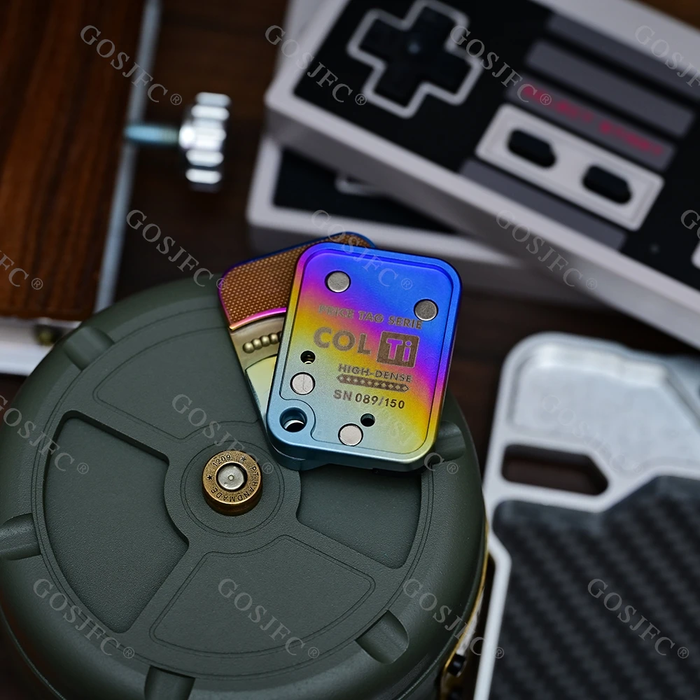 BPMODS EDC ป้ายราคา ไทเทเนียม บลู ของเล่นสไลด์แบบกลไกหลากสี บรรเทาความเครียด ลดความวิตกกังวล EDC ฟิดเจ็ตสปินเนอร์