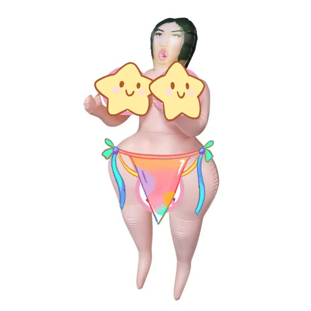 Funny Prank Inflatable Doll & Beach Ball Set Summer Beach Pool Party Toys Novelty Gag Gift Adult Friends Vacation Photo Props view 5