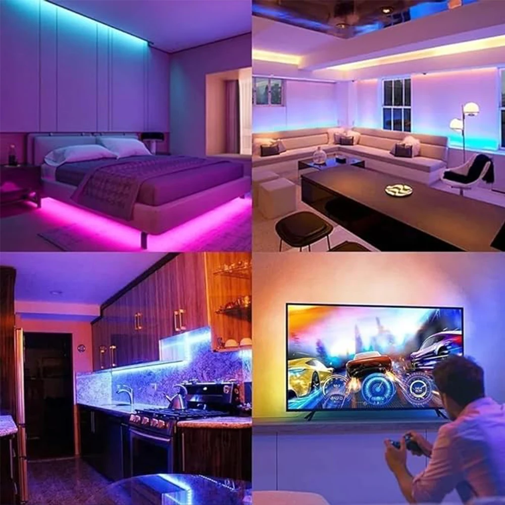 1–40 m LED-Streifenlichter, RGB 5 V, 5050, USB, Bluetooth, App-Steuerband, flexibles Band, Diodenband, Luces für TV, Schlafzimmer, Gartenparty