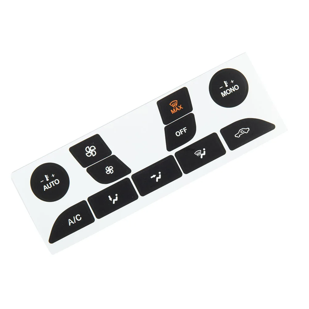 Car Air Condition Control Switch Button Repair Stickers For Ford Focus 1999-2005  Black Overlay White Lettering And Character