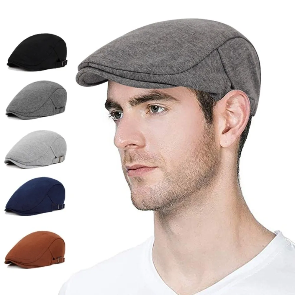 

Fashion Adjustable Vintage Berets Hat Solid Color Painter Newsboy Caps Forward Hat Hip Hop Flat Visor Cap Daily