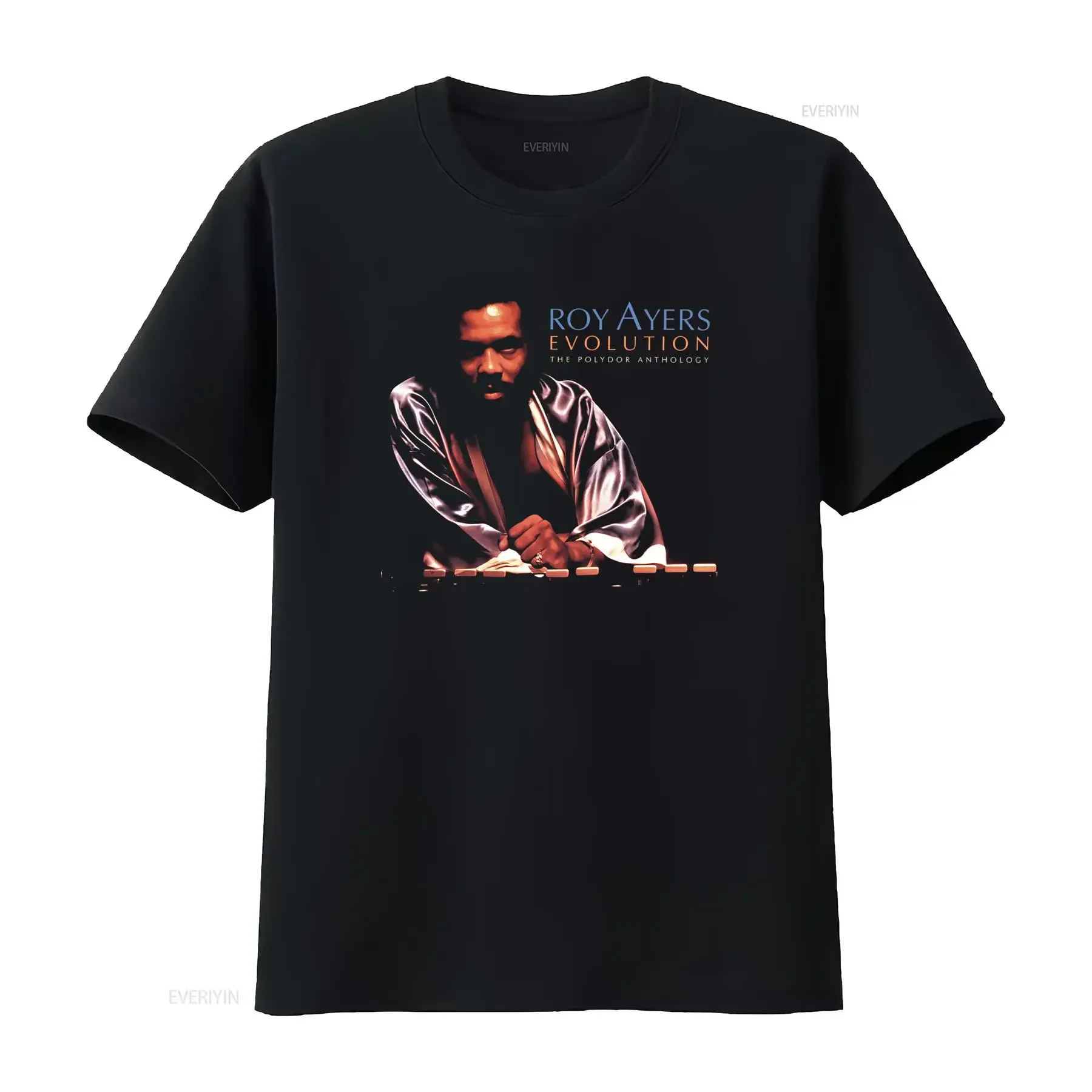 T-shirt imprimé Roy Ayers Evolution The Polydor Anthology Musician, vintage, légèrement délavé, style streetwear, extensible, respirant, pour homme