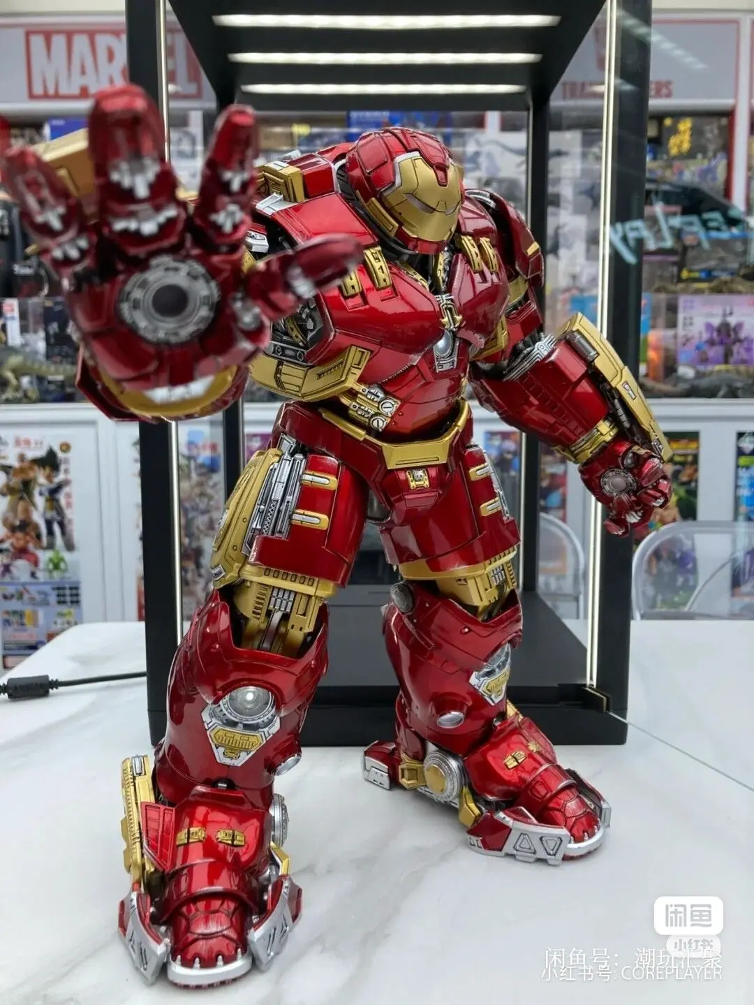 28cm Limited Edition Comicave 1/12 Mk44 Hulkbuster Latest Version Primary Color/black Gold Iron Man Movable Glow Collection Toys