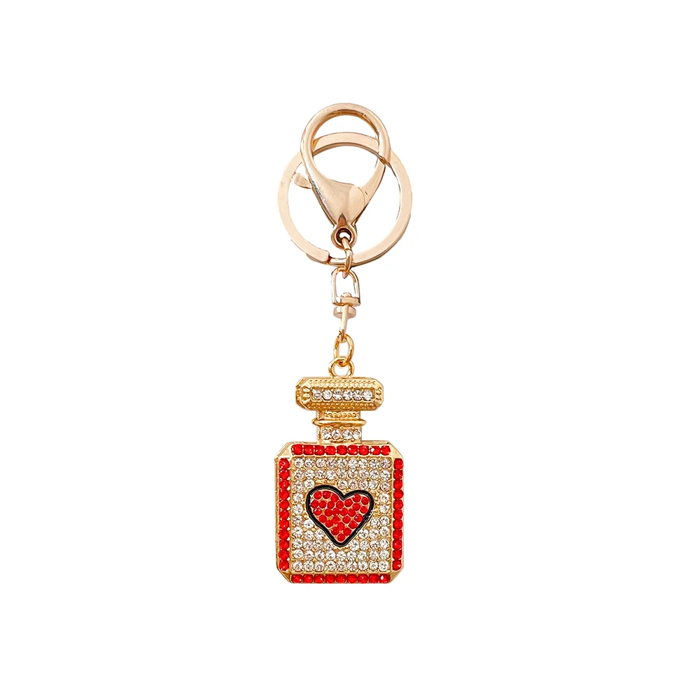 2024 New Luxury Crystal Love Perfume Bottle Keychain Women's Bag Pendant Souvenir Gift